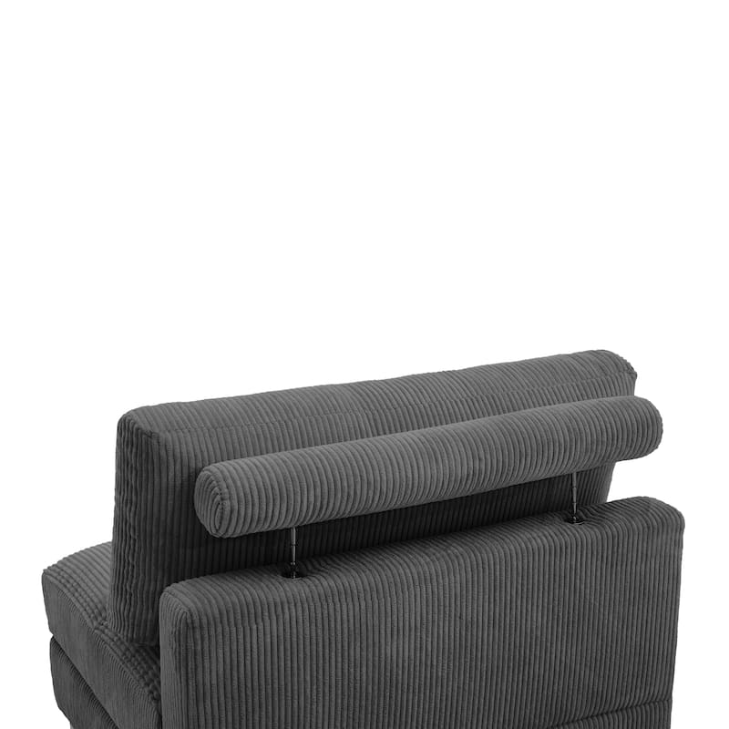 Modern Corduroy Modular Couch Sectional Sofa With Pillows