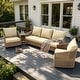 preview thumbnail 15 of 81, Rope Woven Patio Conversation Set with Swivel Chair & Settee Cushions