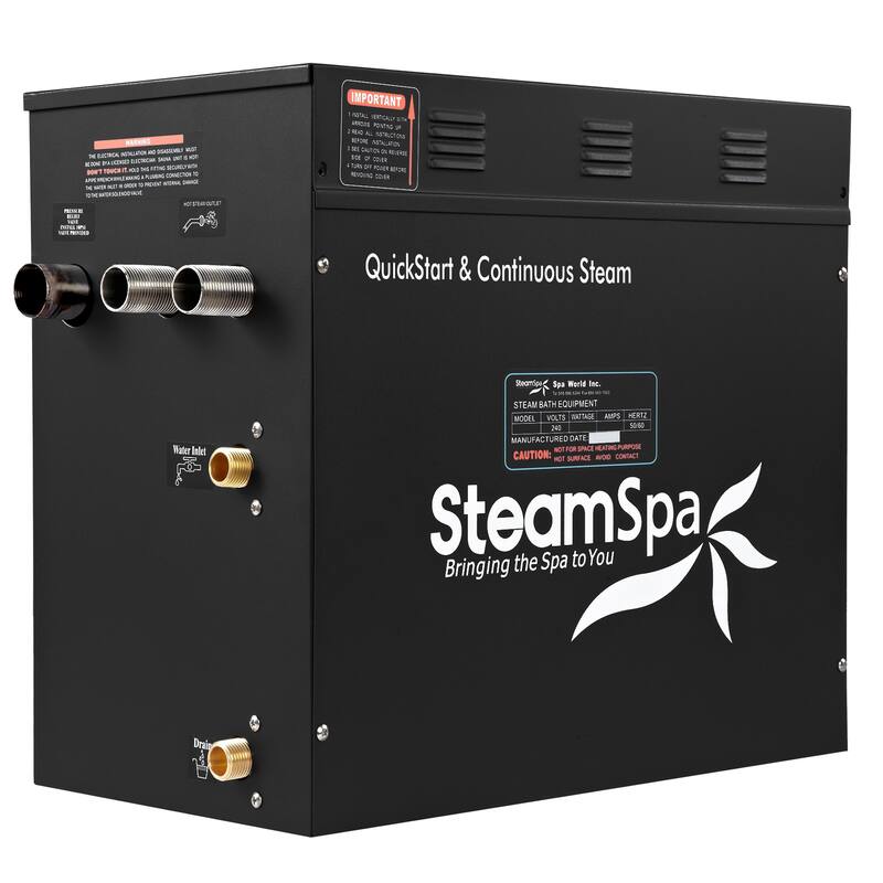 Black Series Wifi and Bluetooth 10.5kW Steam Bath Generator Package