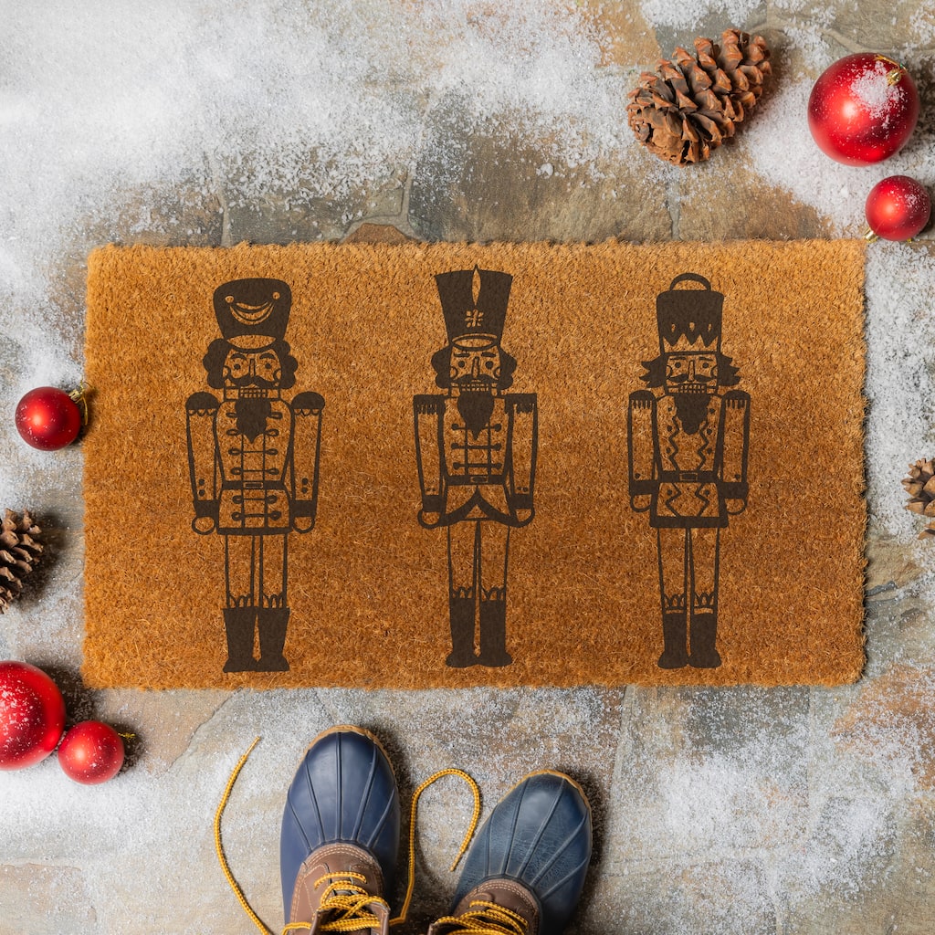 Three Nutcrackers Coir Door Mat - 28" x 16"