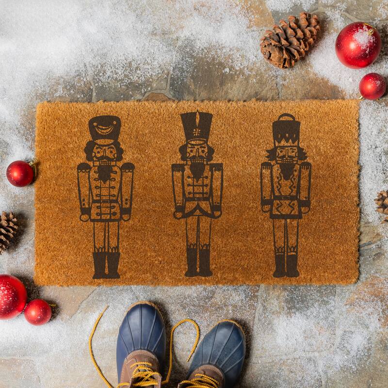 Three Nutcrackers Coir Door Mat - 28" x 16"