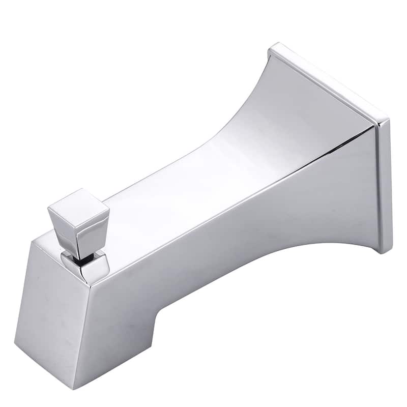 WOWOW Integrated Diverter Square Bathtub Spout in Modern - Polished Chrome