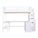 preview thumbnail 28 of 32, Full Size Loft Bed with Built-in L Shaped Desk & 3 Storage Shelves, Wooden Bedframe w/Storage Stairs & Full-Length Guardrail