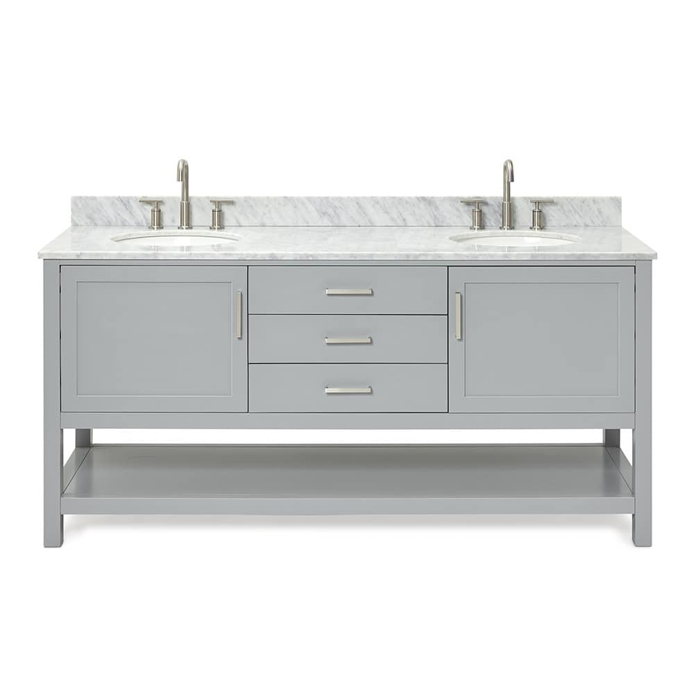 Ariel R073DCW2OVO Bayhill 73" Free Standing Double Basin Vanity Set