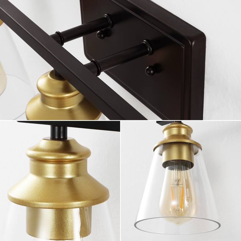 Caia 22.88" 3-Light Vintage Classic Vanity Light with Bathroom Hardware Accessory Set, (5-Piece) by JONATHAN Y