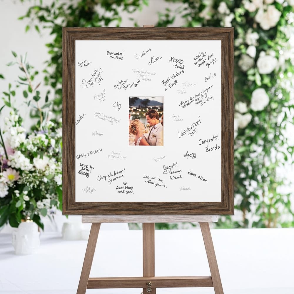 Regis Signature Mat Picture Frame - Autograph Photo Frame Guest Book Alternative for Weddings, Graduations, or Retirement