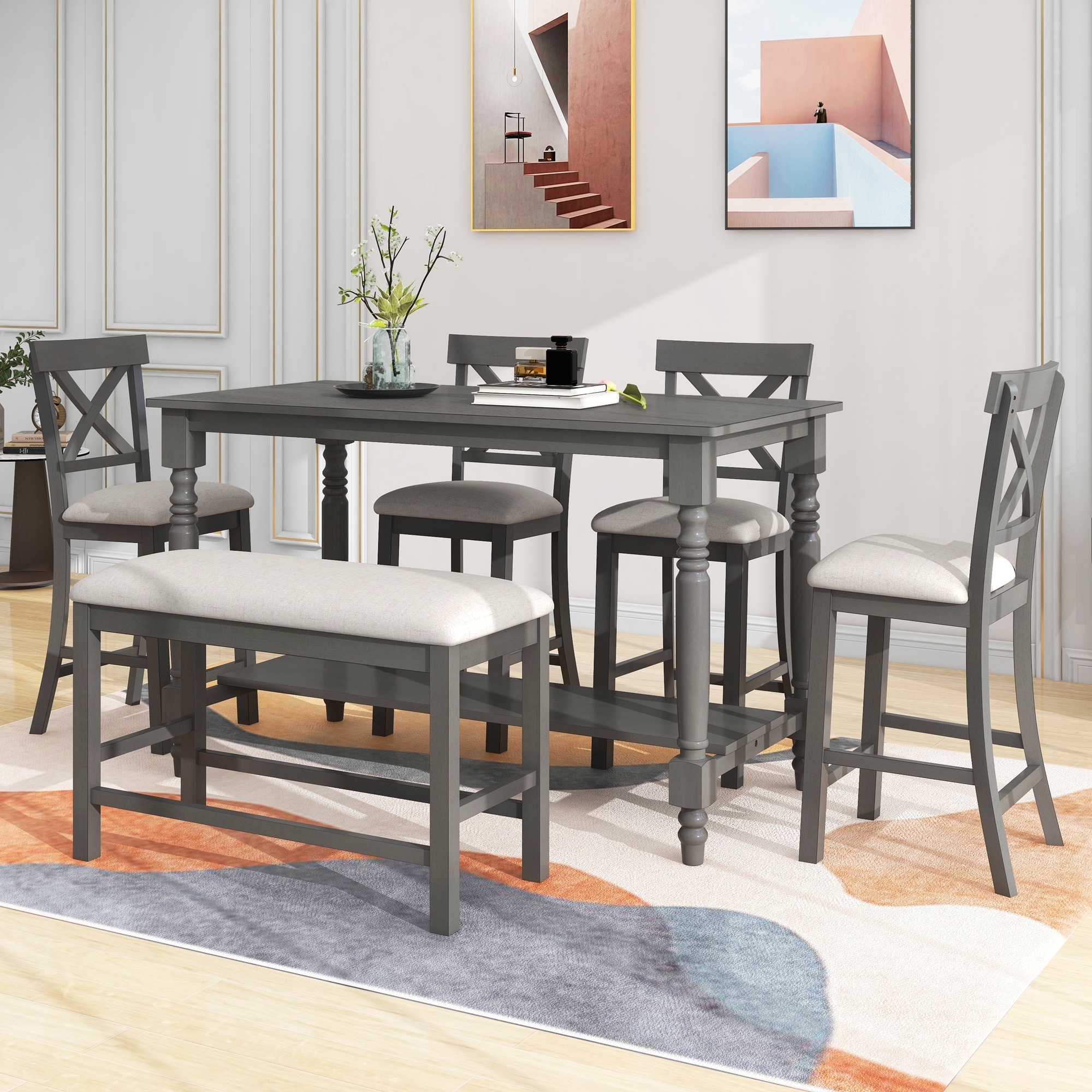 Counter height dining clearance set 6 chairs
