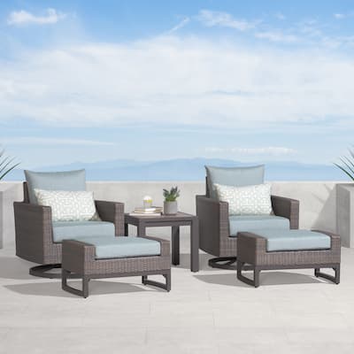 Milea 5 Piece Sunbrella Outdoor Patio Club Seating Set