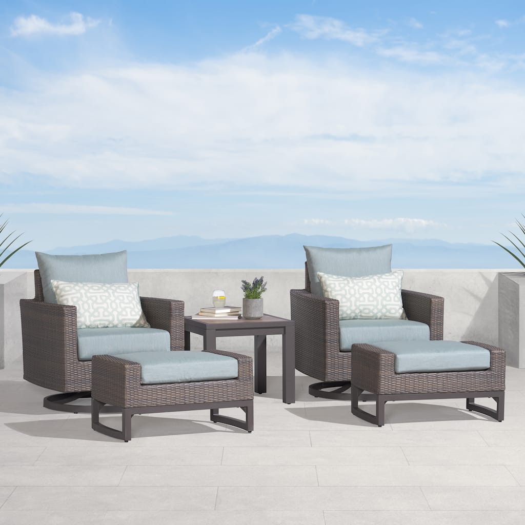 Milea 5 Piece Sunbrella Outdoor Patio Club Seating Set