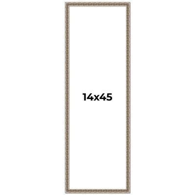 14x45 Frame Silver Versailles Ornate Solid Wood Picture Frame | 1 Inch