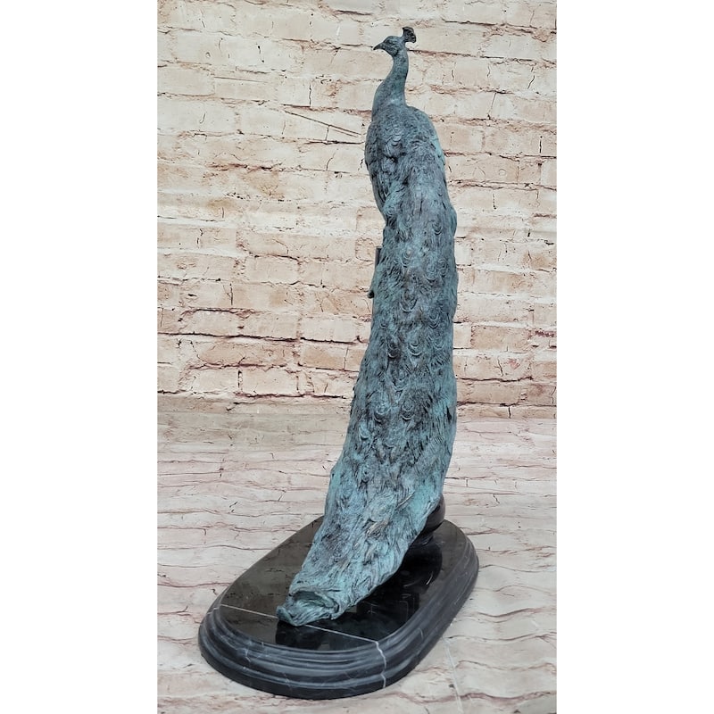 Bronze Pea Sculpture On Marble Pedestal - Elegant Decorative Art Signed Original Milo