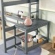 preview thumbnail 3 of 12, Full Size Loft Bed with Built-in Desk, Ladder Platform, Ladders, Guardrails