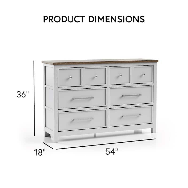 Furniture of America Althea Modern Farmhouse 6-Drawer Solid Wood Dresser