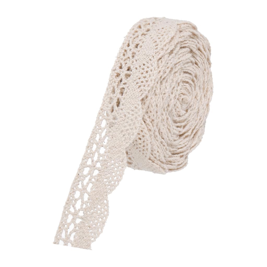 Lace Ribbon 0.79 Inch Cotton Lace Trim Beige Style 6