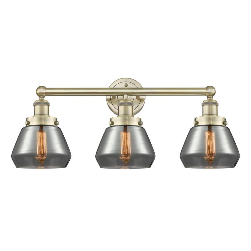 Innovations Lighting 616-3W-10-25 Fulton Vanity Fulton 3 Light 25" - Antique Brass / Plated Smoke