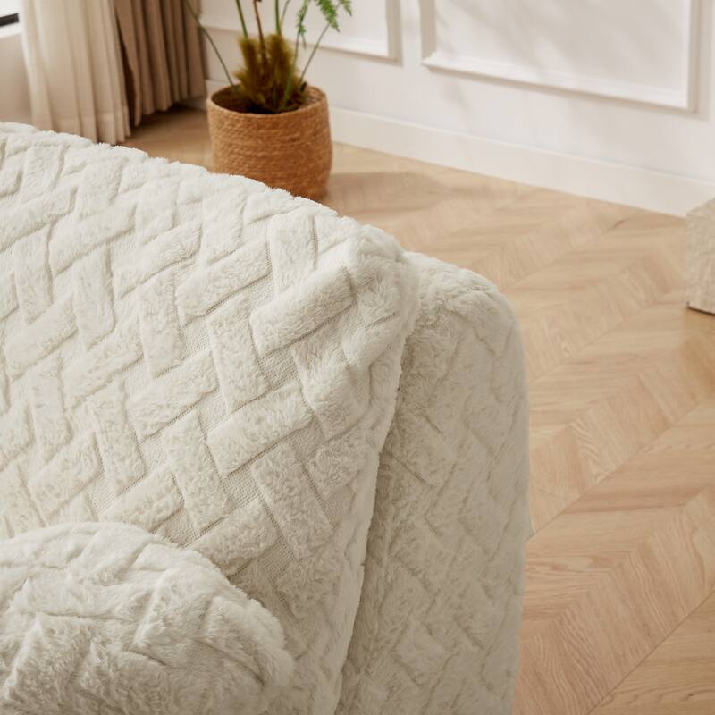 Overstuffed Corduroy Single Sofa Chair with Swivel
