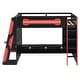 preview thumbnail 35 of 45, Full Size Esports Gaming Loft Bed Wood Frame Loft Bed with All-in-one Work Play Desk, Bookcase and RGB Ambient Light