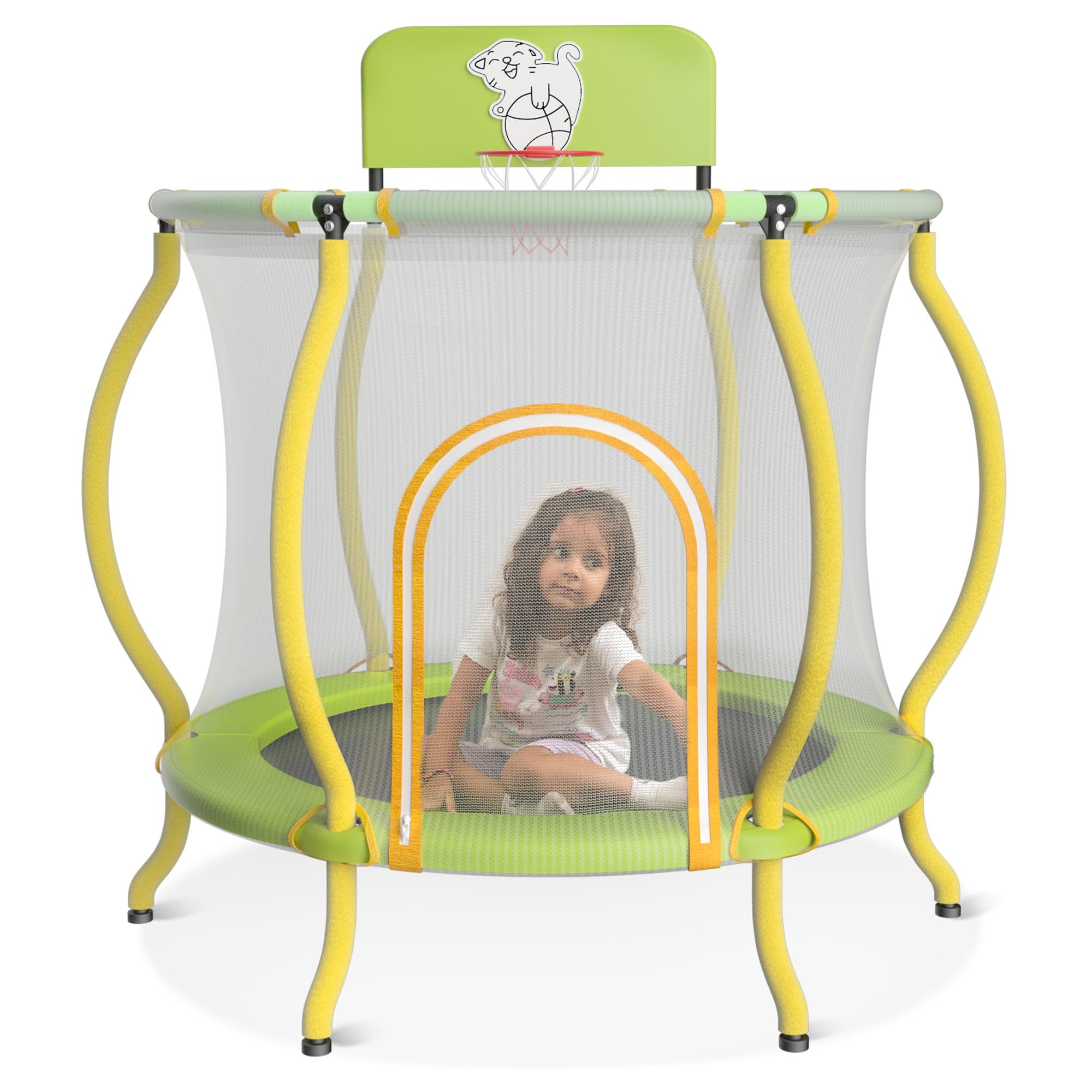 Toddler trampoline top and swing