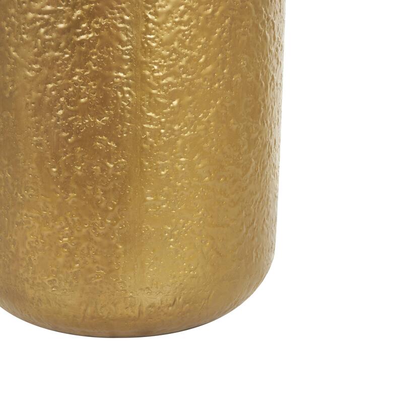 Metal Tall Textured Hammered Floor Decorative Vase - Gold - Roche River Decor