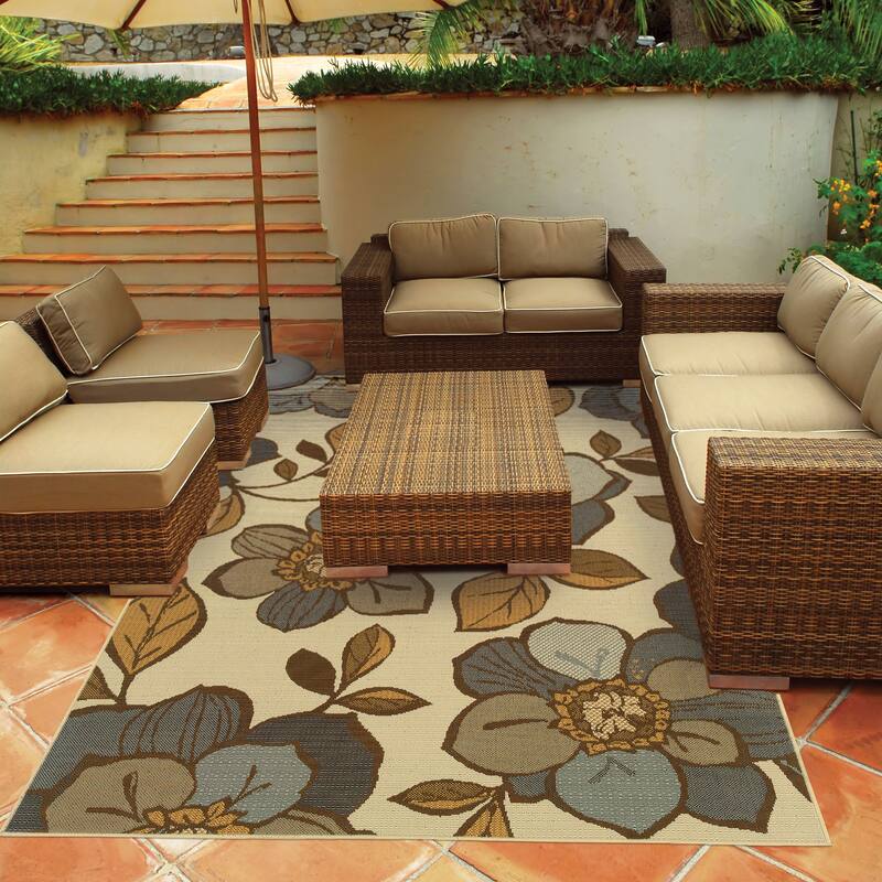 Vista Home Bar Harbour Floral Indoor-Outdoor Area Rug