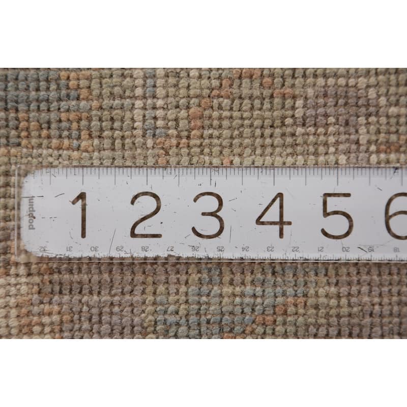 Hand Knotted Oriental 100% Wool Carpet Transitional Floral Green Oushak Runner Rug - 11' 9'' X 3' 1''