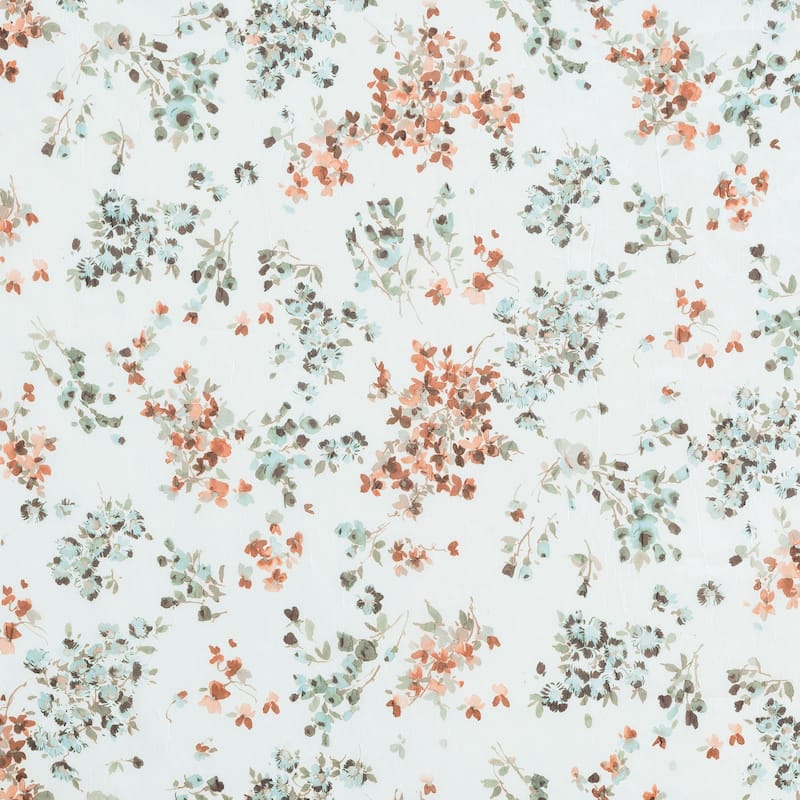No. 918 Alethea Floral Print Crushed Voile Sheer Rod Pocket 1-Piece Curtain Panel, Single Panel