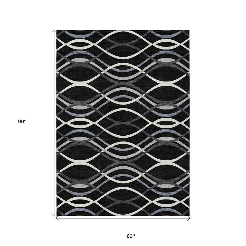 HomeRoots Abstract Transitional Rectangle Outdoor Rug