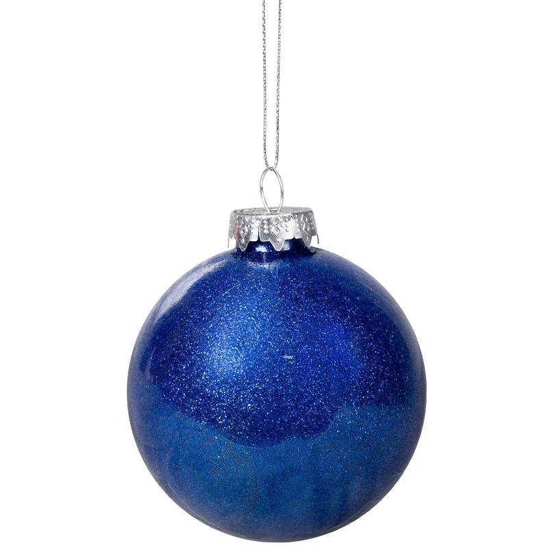 Multi Finish Ball and Onion Christmas Ornaments - 3.25" - Royal Blue and Purple - Set of 12