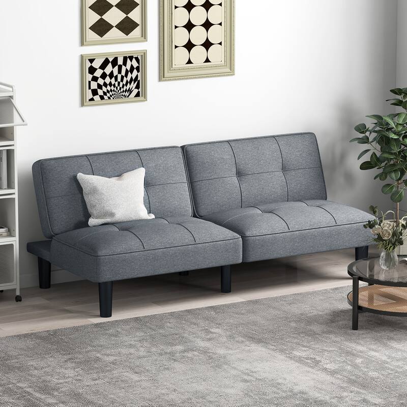 Costway Convertible Folding Futon Sofa Bed with 6-Position Adjustable - See Details