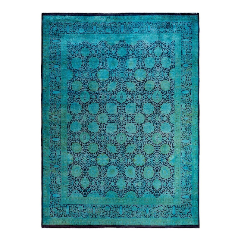 Fine Vibrance One-of-a-Kind Hand-Knotted Area Rug - Blue, 8' 0" x 10' 7" - 8' 0" x 10' 7"