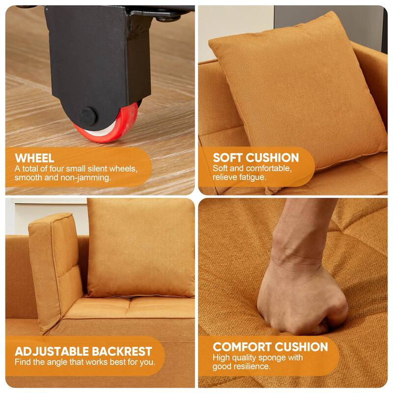 Ainfox Adjustable Sofa Chair Sleeper Sofa Bed Ottoman Couch with Metal Frame