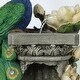 preview thumbnail 9 of 11, Resin Blue and Green Peacock Outdoor Fountain with LED Light - 31.69" H