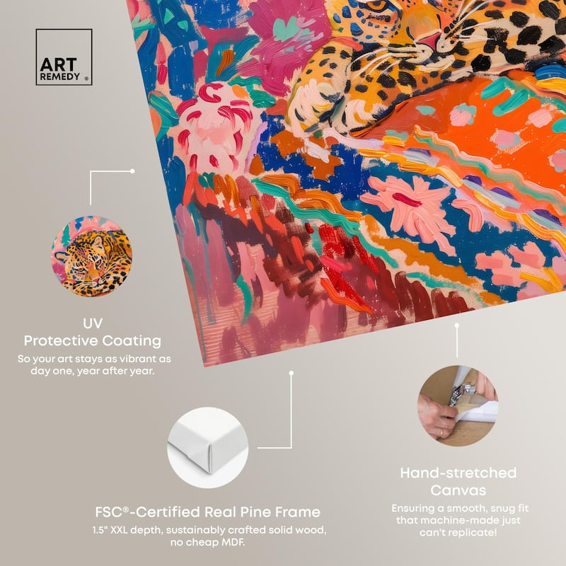 Jungle Cat in Color Canvas by Art Remedy, Gallery Wrapped