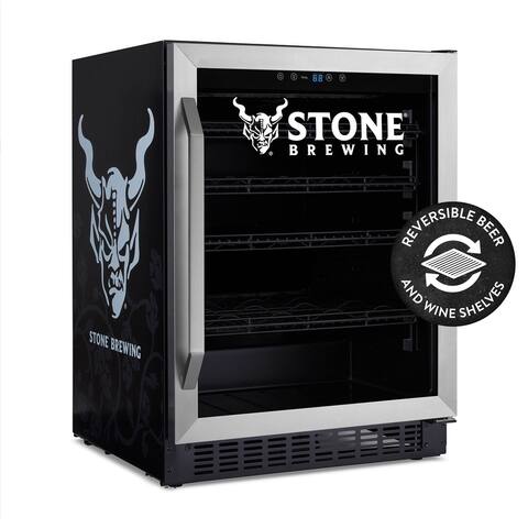 Newair Stone® Brewing 180 Can FlipShelf Beer Refrigerator, 24 Built-In or Freestanding Wine Cooler with Reversible Shelves