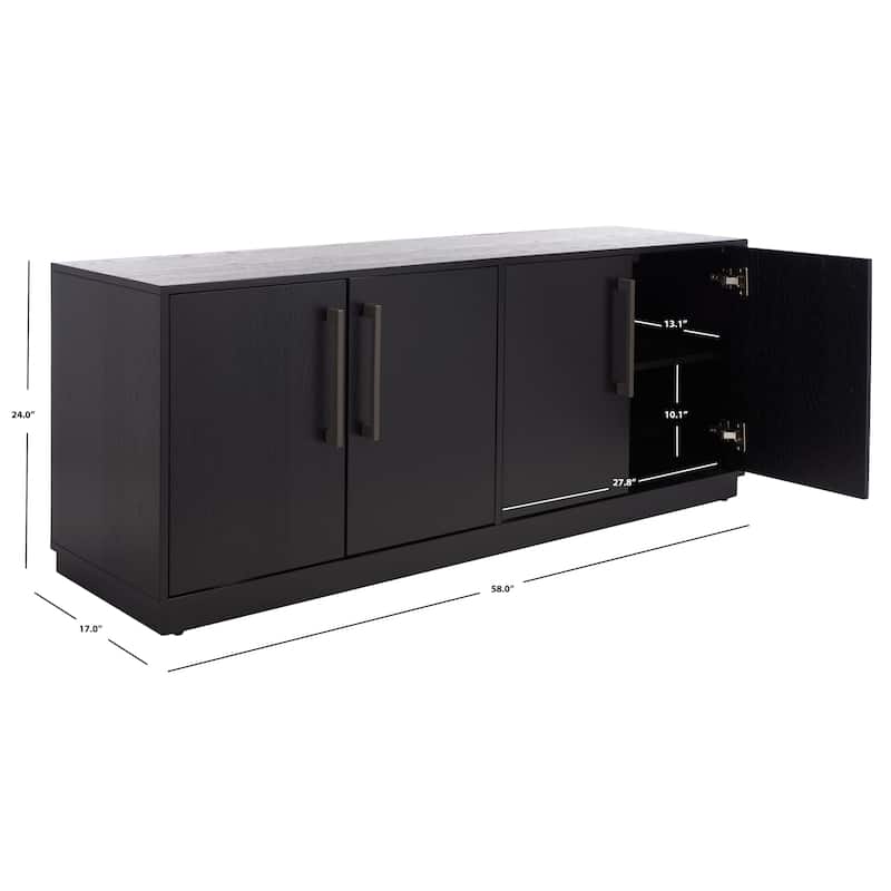 SAFAVIEH Couture Amadea 4 Door Media Stand - 58 In W x 17 In D x 24 In H - 58Wx24Dx17H