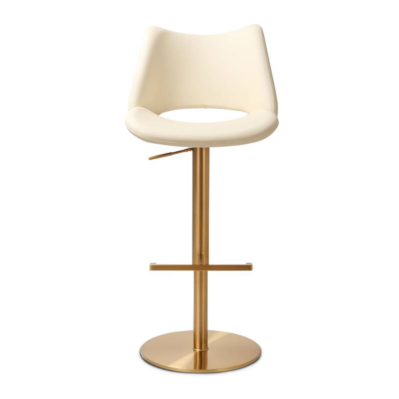 Sola Swivel Adjustable Height Counter Stool - Off White