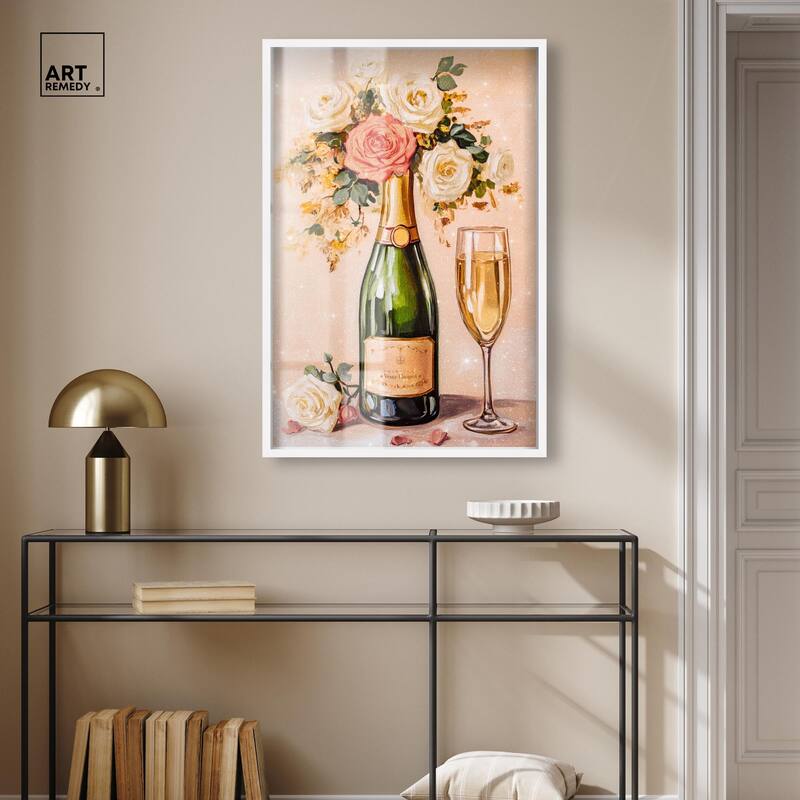 Blooming Champagne Vase Shadowbox by Art Remedy