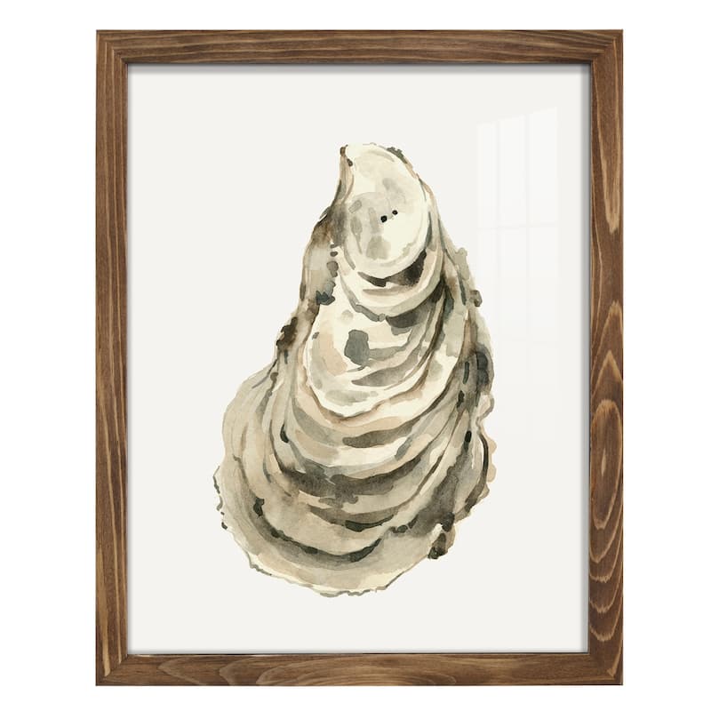 Neutral Oyster Study I -Framed Print w/glass-Cherry Red