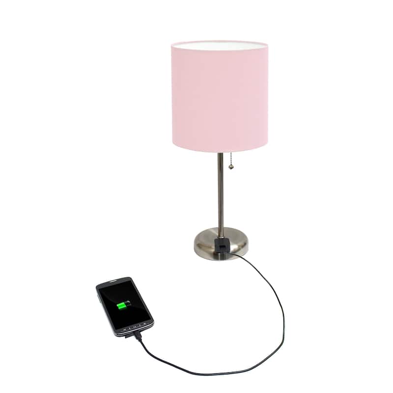 Porch & Den Custer Metal/ Fabric Lamp with Charging Outlet