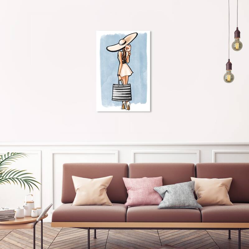Wynwood Studio Canvas Fashion and Glam Glam with Friend Blue and Light Blue Glam Wall Art Canvas Print - 30 x 20