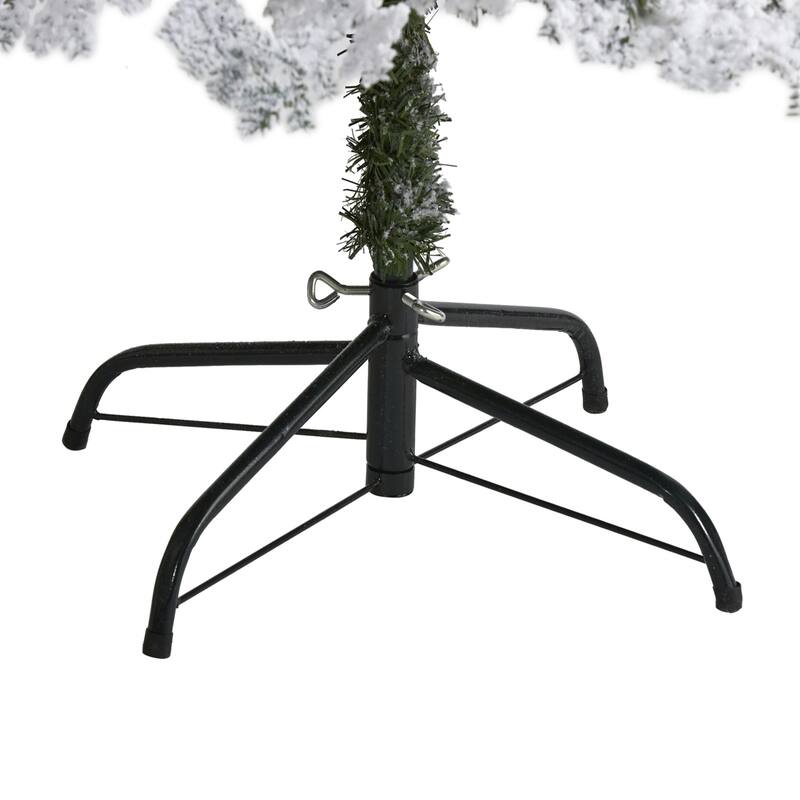 6ft. Flocked Down Swept Spruce Artificial Christmas Tree with 250 Clear LED Lights - Elegant Snowy Holiday X-Mas Tree