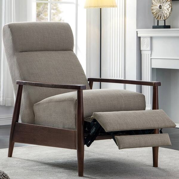MidCentury Modern Design Beige Living Room Accent Reclining Chair