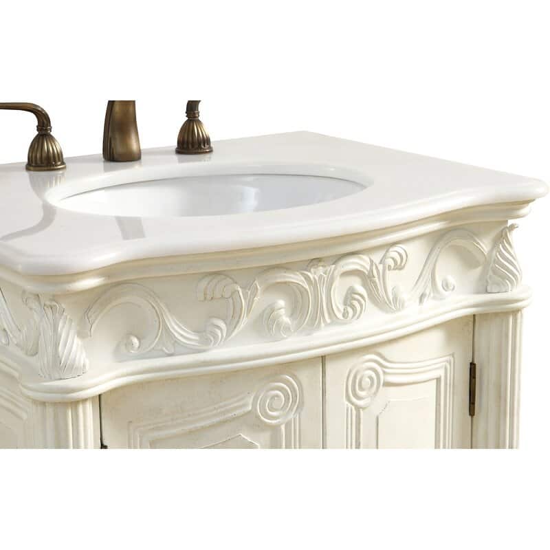 27" Benton Collection Hayman Victorian White Bathroom Vanity
