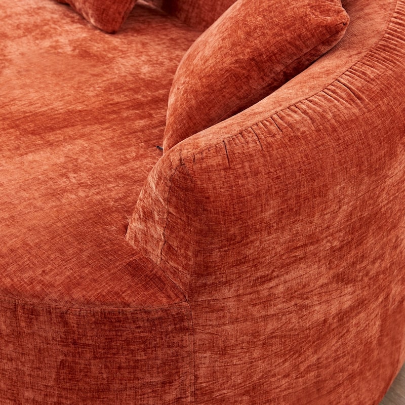 111.02" Curved Chenille Sectional Sofa, No Assembly Required