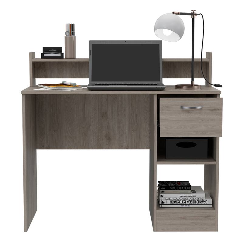 Writing Computer Desk , Multiple Shelves, One Drawer
