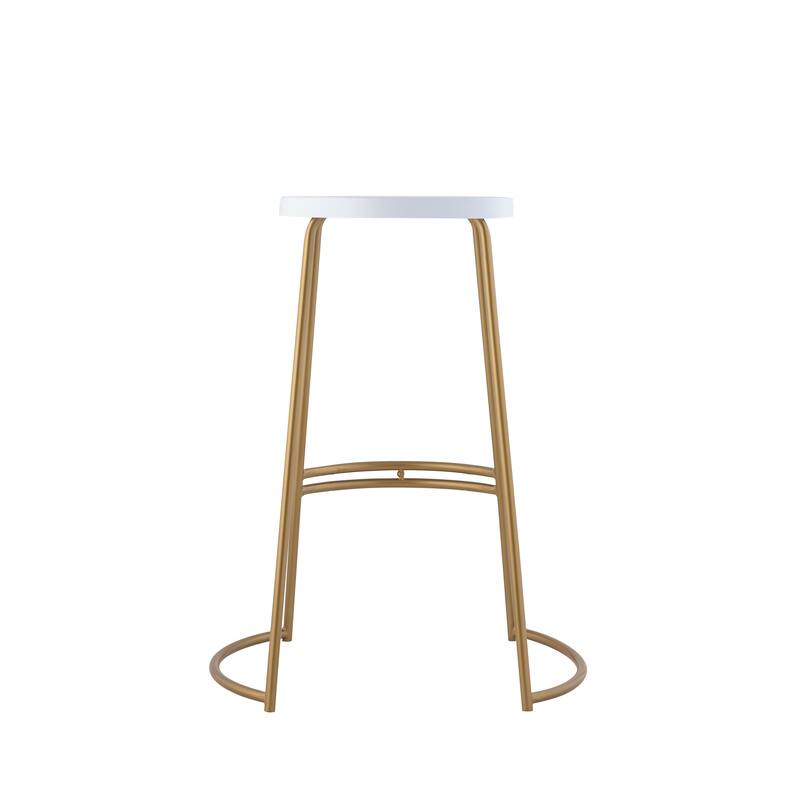 Trinity 28.75" Modern Designer Iron Curved Backless Bar Stool, by JONATHAN Y