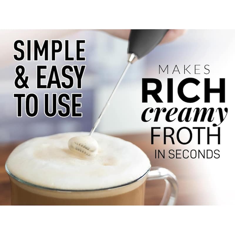 Zulay Kitchen Double Whisk Milk Frother Handheld Mixer High Powered