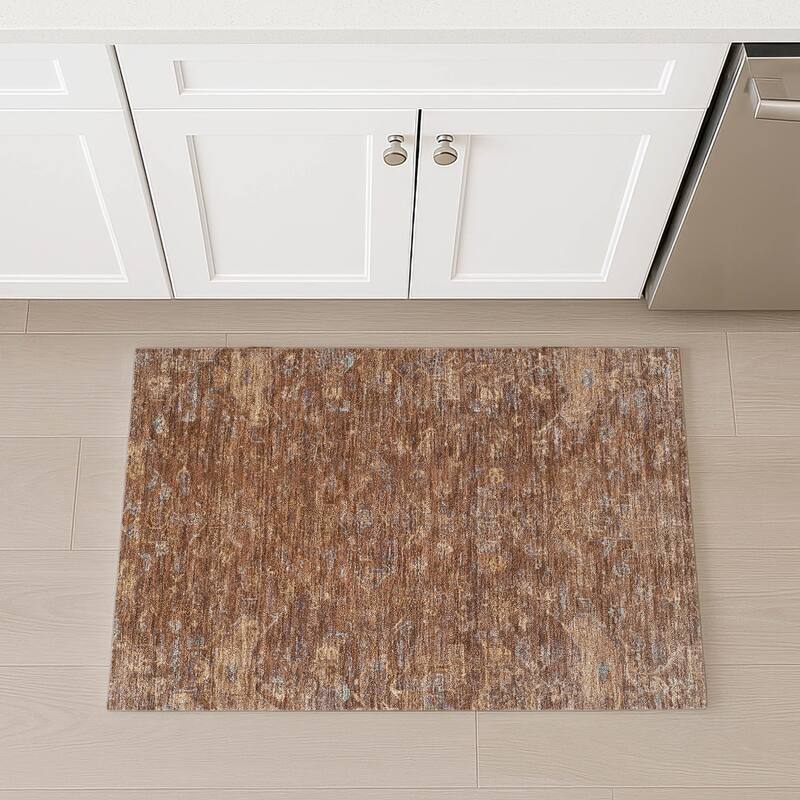 Machine Washable Indoor/ Outdoor Traditional Chelsea Chantille Rug
