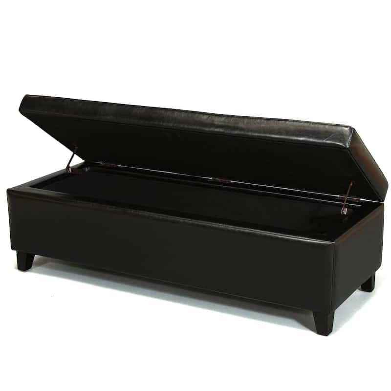 York Bonded Leather Storage Ottoman Bench by Christopher Knight Home