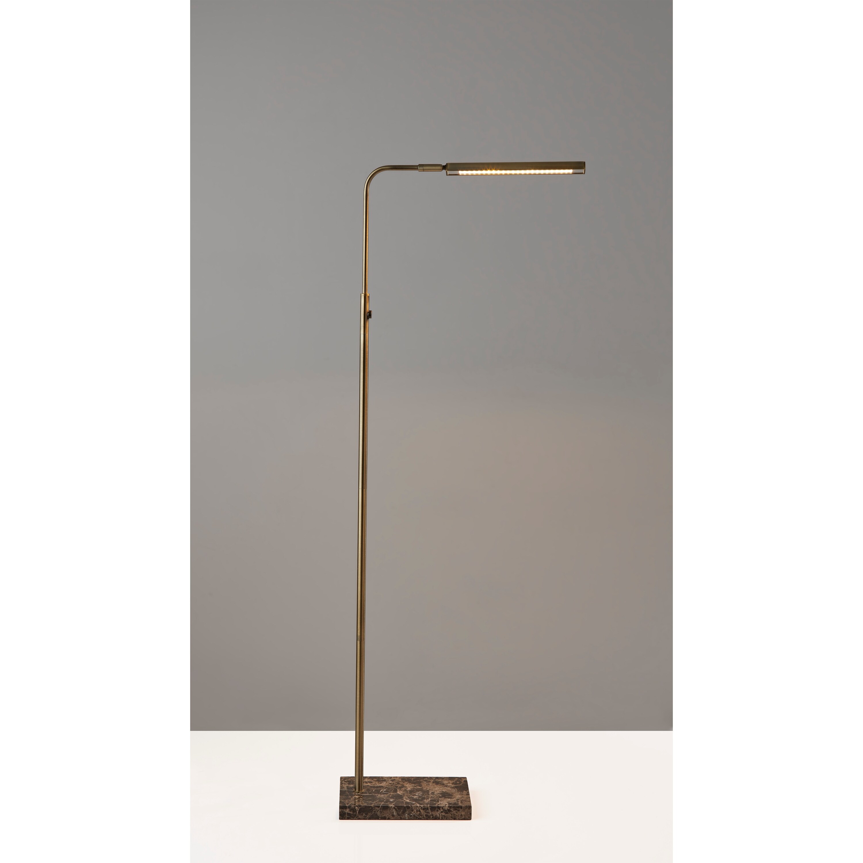 Adesso Reader Antique Brass LED Floor Lamp Bed Bath Beyond 32453187